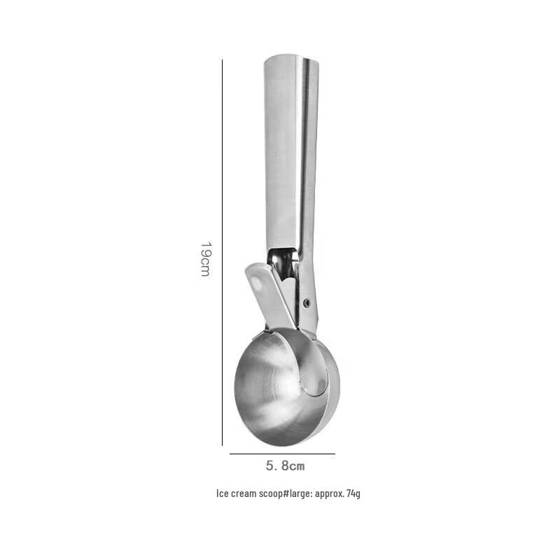 ZISIZ Large Stainless Steel Ice Cream Scoop Set