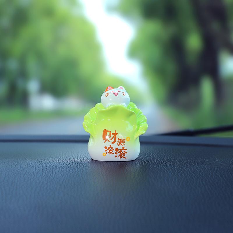 Mini Fruit Cat Car Decoration Set - Creative Interior Console Cartoon - Truly Cute Car Decoration Item