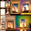 Cute Cat Light Painting Picture Frame Kawaii Led Night Home Bedside Table Room Decor Friends Kids Birthday Gifts Moon Lamp Kid Friendly Entertaining