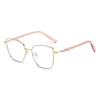 New Anti-blue Light Glasses Retro Large Square Frame Computer Office Goggles Fashion Metal Frame Women's Eyepieces