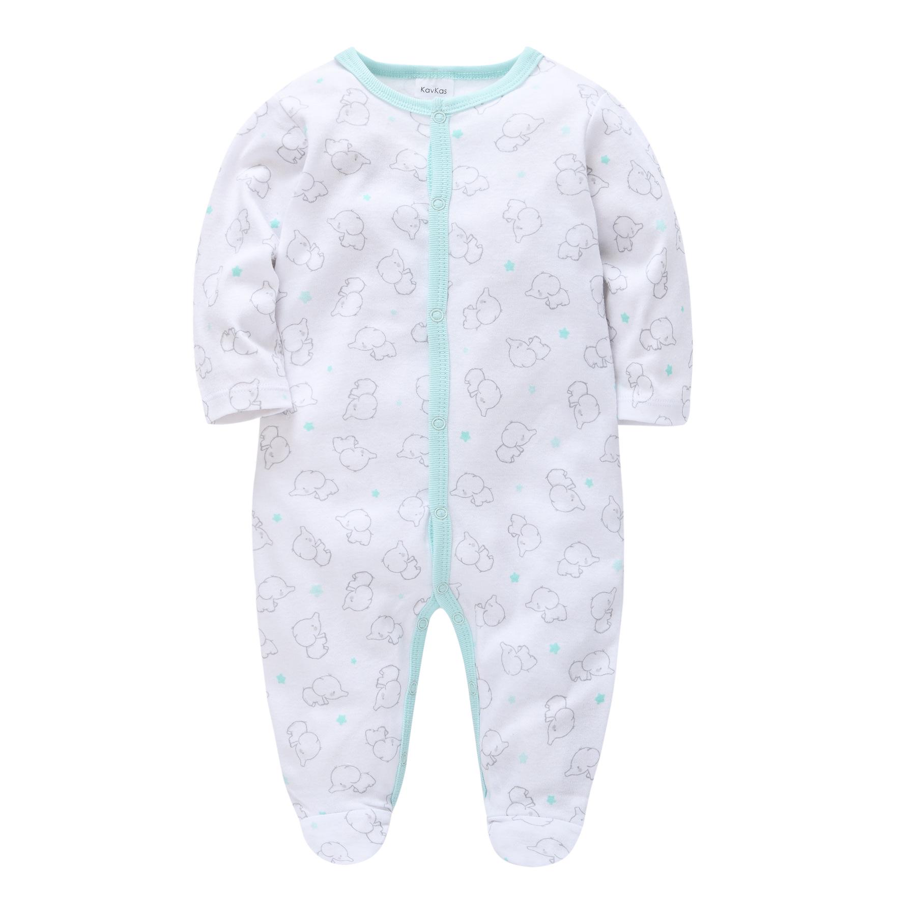 Summer Pure Cotton Long Sleeve Baby Jumpsuit Pajamas for Newborns 3-6 Months