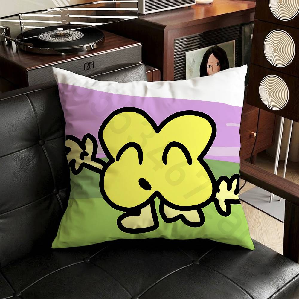 BBattle for Dream IIsland BFDI Pillow Case Square DoubleSided Printing Short Plush Sofa Cushion Cover Bedroom Bedside Pillow