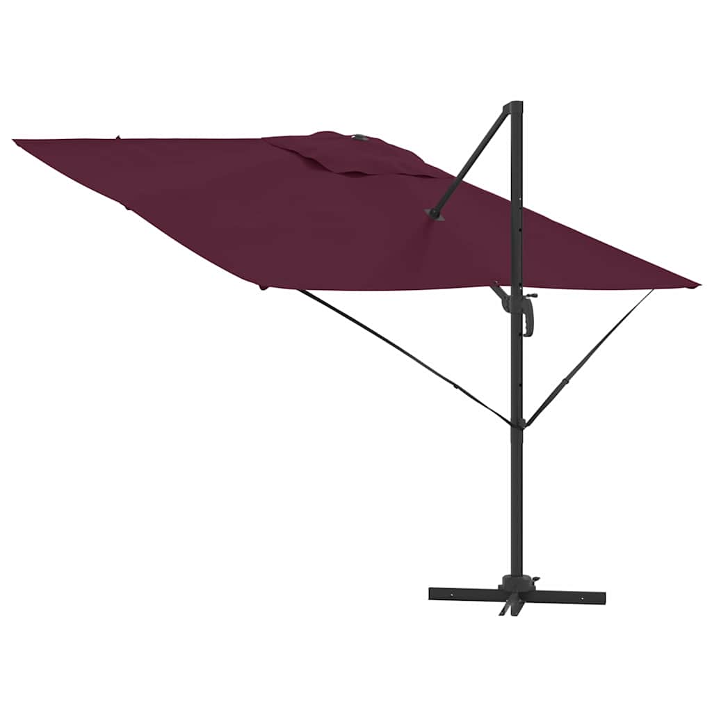 Roma Cantilever Umbrella Red 286 X 284 X 265 Cm Aluminium and Polyester