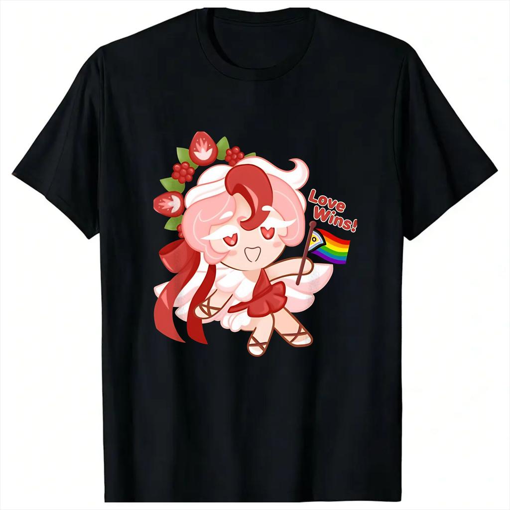 cookie run characters T Shirts Unisexs Cotton Fun TShirt O Neck Tees Short Sleeve Tops Graphic Printed