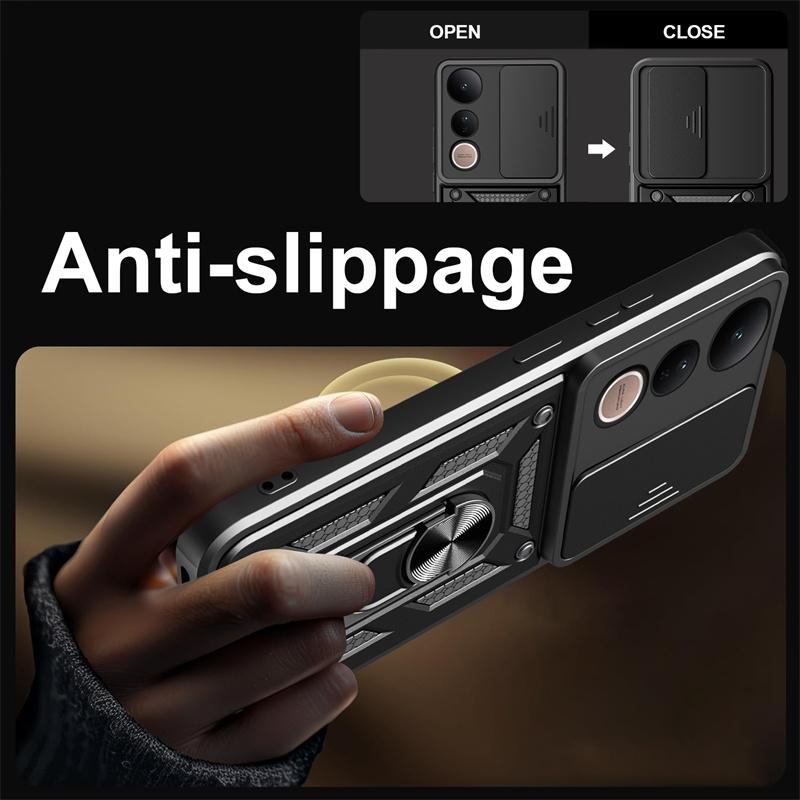 Armor Case For Vivo V50 Lite 5G Cover Lens Protection With Ring Magnetic Holder Coque Fundas Capa