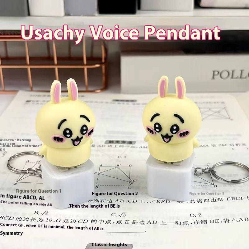 1/2Pcs Usagi Voice Luminous Fidget Decompression Keyboard Keychain Bag Pendant Stress Relief Toy Antistress Finger Keyboard Game