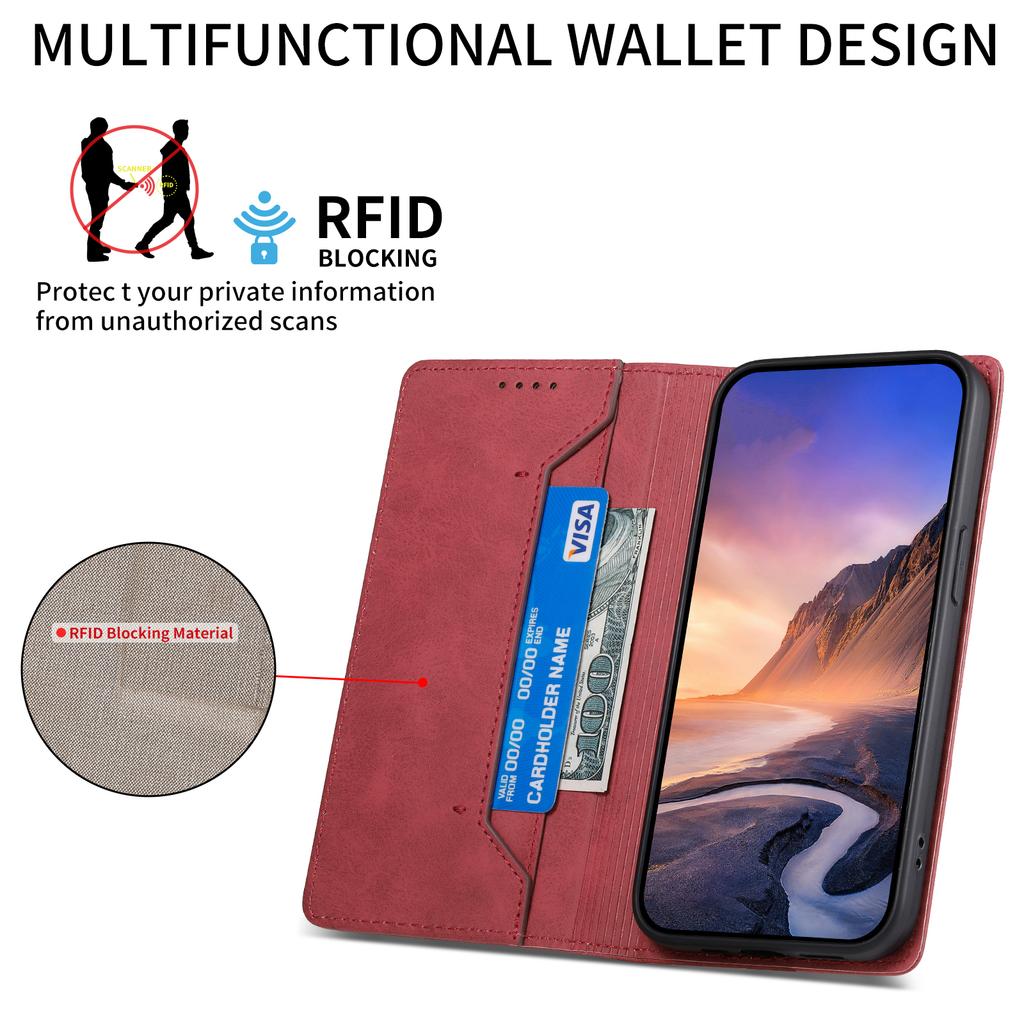 Für iPhone 17 Pro Max Brieftaschenkoffer RFID-Blockierung PU-Leder Handyhülle