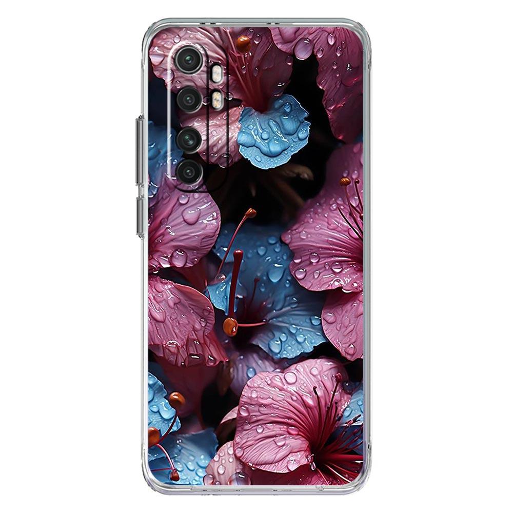 Phone Case For Xiaomi Poco X6 X5 NFC X3 F6 F5 Pro F4 F3 M3 14 13T 12T 12 13 Lite 11 Mi 5G Clear Cover Beauty Flowers Leaves