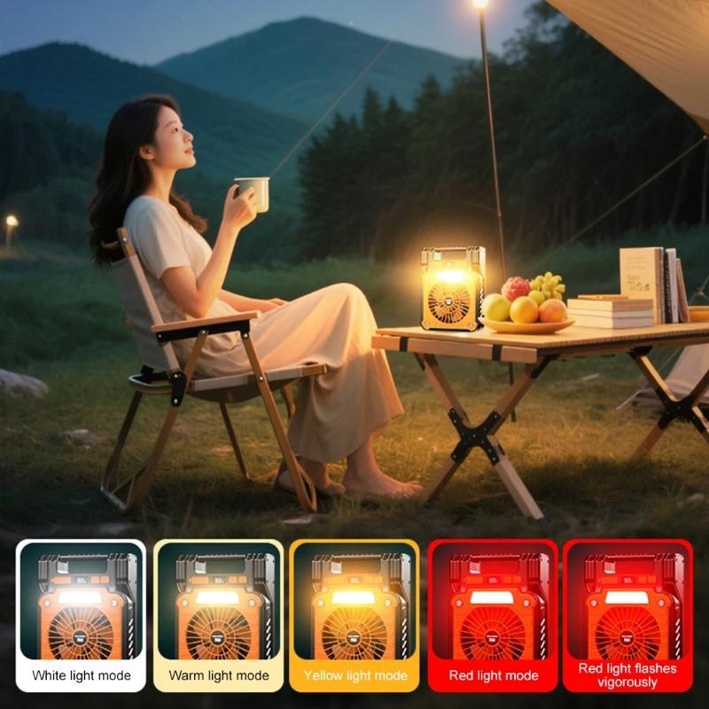 Outdoor Solar Fan Light 8 Hours Battery Foldable Tent Lantern Portable Multifunctional Camping Light Cross Border New Solar Camping Fan