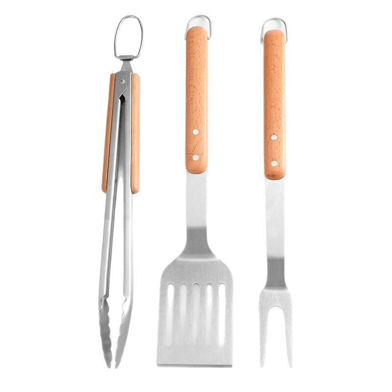 ZISIZ Wooden Handle BBQ Tool Set