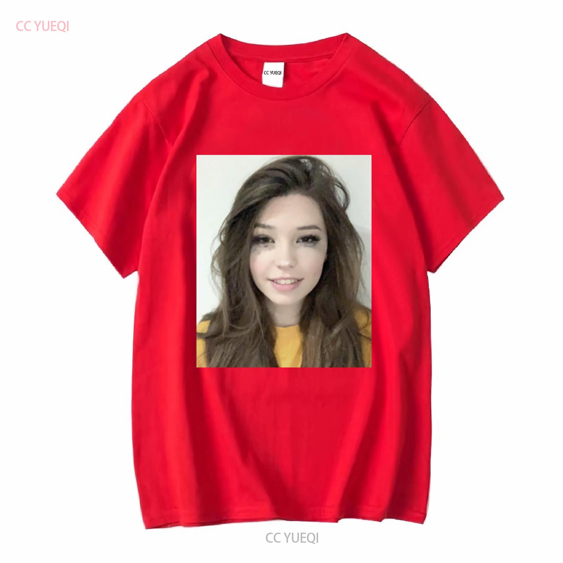 Belle Delphine Iconic Mugshot Photo Streetwear Design Classic T Shirt long or short sleeves vintage Washed Comfortable homme S