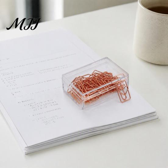Rose Gold Desk Accessories 10PCS Metal Paper Clips, Decorative Cartoon Shape Durable Fasteners Bookmarks, Creative Documents Organizers for Office And
