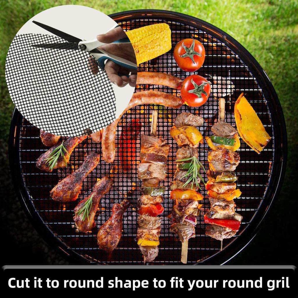 WholeFire Grillmatten-Set (6 Stück), Antihaft-Grillmatte, Beschichtet, Wiederverwendbar, BBQ-Grillmatte, Backzubehör zum Grillen, Gasgrill, Backofen, Kochen, 40 33 cm