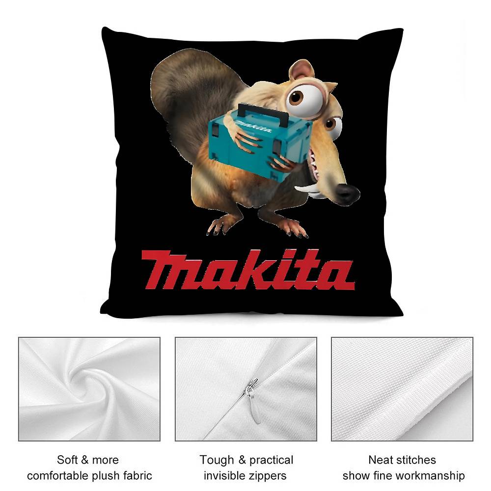 Cool Funny M-Makitas Pillow Case Short plush Double-sided Print Square Throw Pillow Covers Sofa Home Cushion Decor