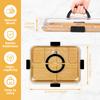 Bamboo Cheese Platter with Transparent Lid Biscuit Snacks Fruit Serving Tray Divided Charcuterie Board for Party Camping Picnic