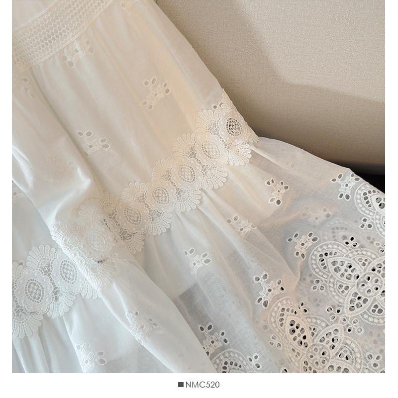 Women's High Waist A-line Lace Patchwork Skirt with French Embroidery - Spring 2026 Collection