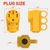 Snowy Fox RV 50 Amp Female Replacement Plug 14-50R Heavy Duty 125V/250V Receptacle Plug With Ergonomic Handle For RV, Camper, Caravan