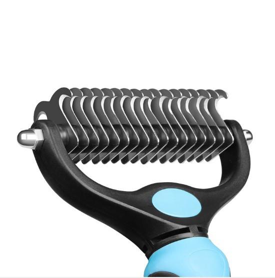 Dog Bath Brush Pet Cat Hair Removal Brush Double Sided Deshedding  Comb Pet Fur Knot Cutter Dog Grooming Shedding Tools