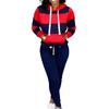 Trendy Two Pieces Set Ankle-banded Women Autumn Tracksuit Elastic Waist Pullover Women Hoodie Pants Set for Home