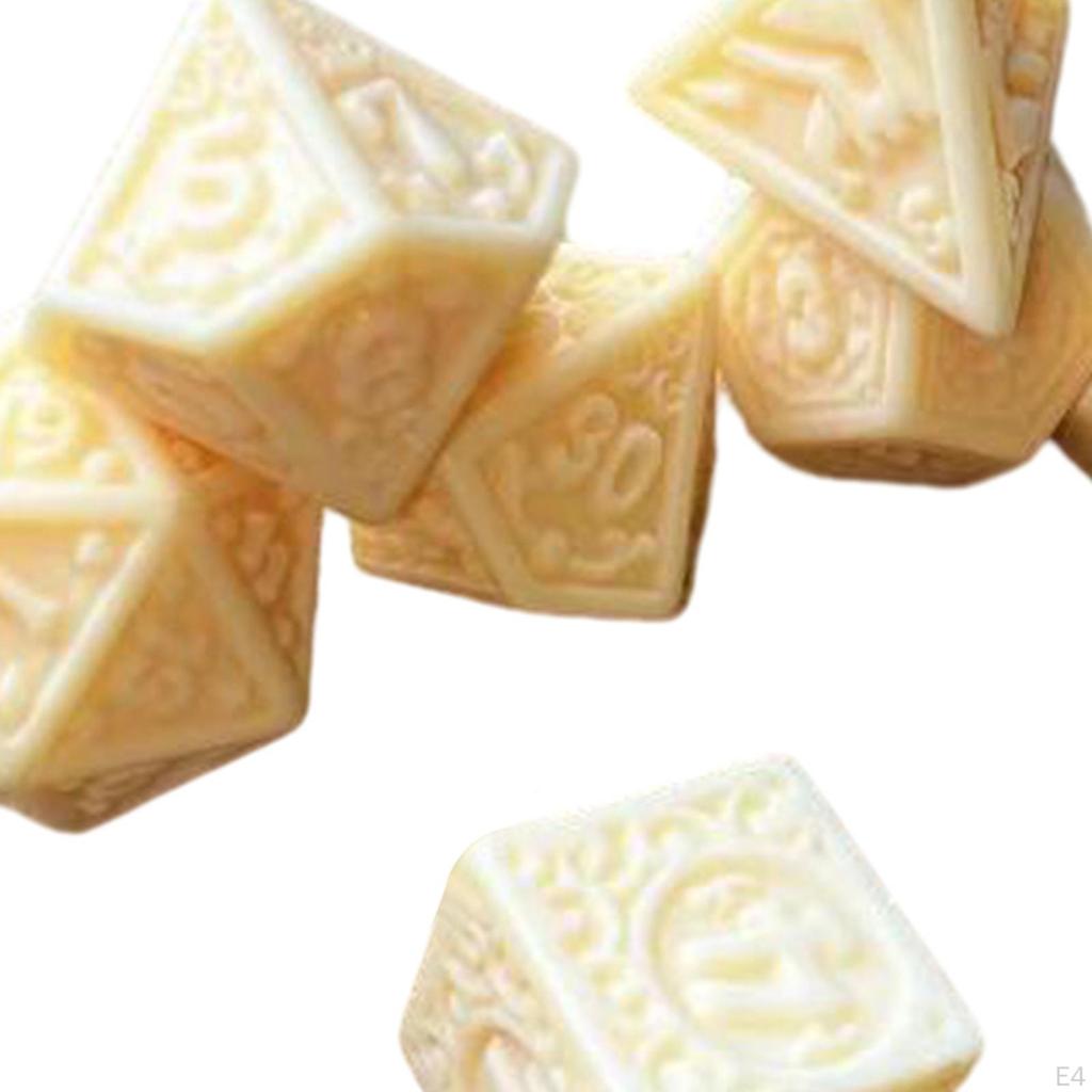 7 Piece Dice Set, Polyhedral Dice, Math Counting Teaching Aids, Multi-Sided Game Set