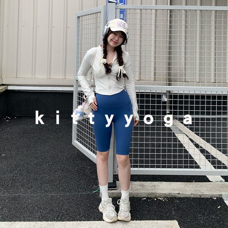 

Bright Color Classy Dance Pilates Workout Clothes Yoga Pants Asphalt Blue (Half Length) L