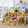 One Piece Cartoon Throw Blanket Soft Plush Warm Flannel Lightweight for Sofa Bed Couch Cozy Travel Decor -QJY