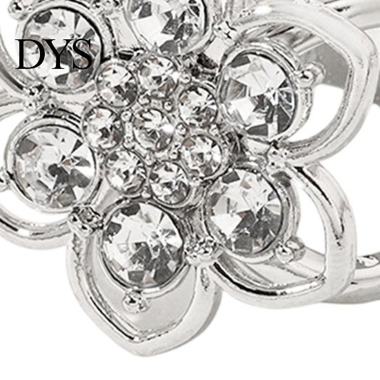 Elegant Scarf Clip Rhinestone Flower Ring, Six Petal Sparkly Holder Sparkling for Women Shirts Silk Scarves Shawls Floral Accessory