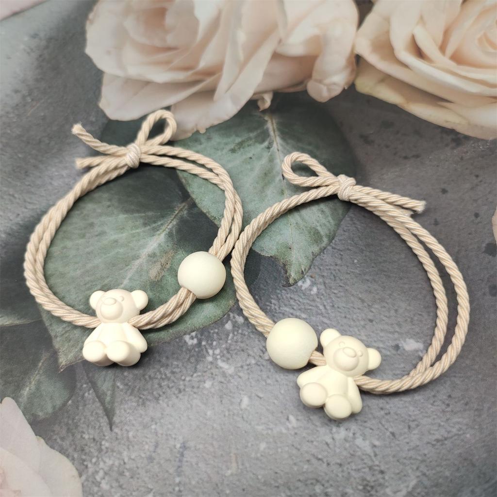 Women Hair Tie Girls Elastic Cute Elegant Ball Bear Shaped Pendant Hair Rope Ponytail Holder for