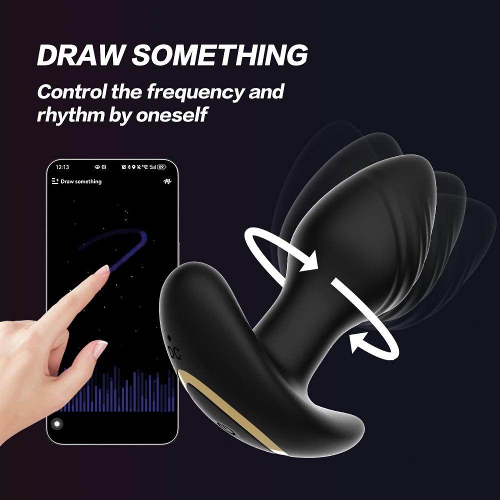 Light-up Rose Vibrating Anal Butt Plug With12 Frequency Vibration Remote Control Anal Plug Massager Vibrators Sex Toys for Adult