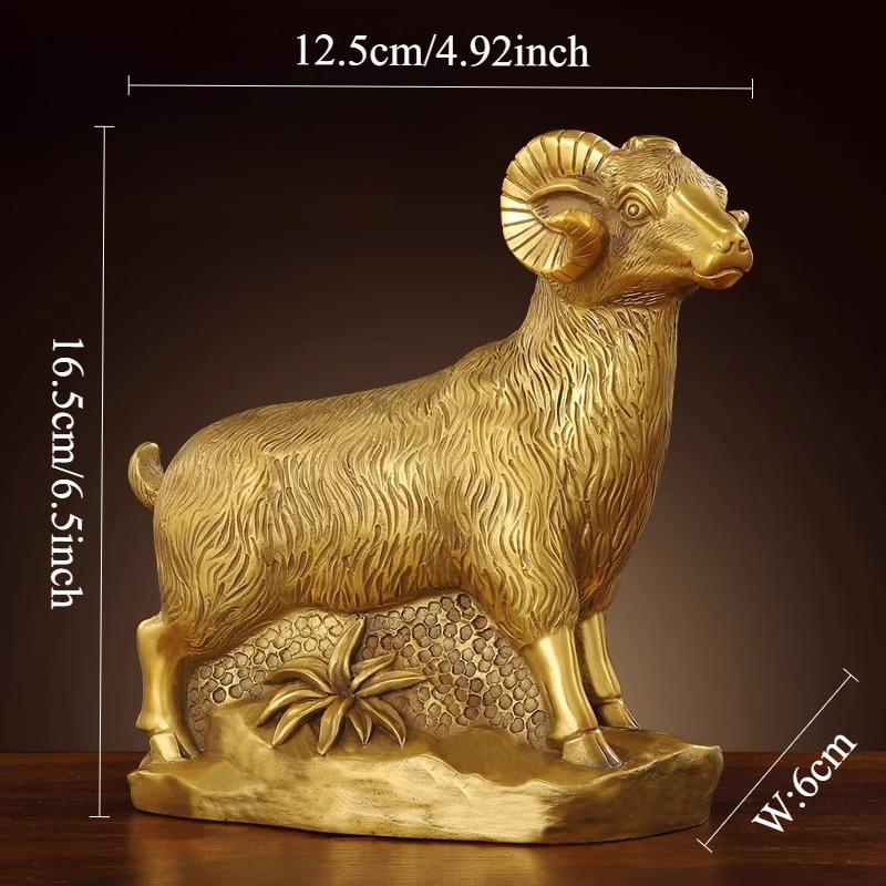 1pc Metal Sheep Ornament Home Decoration Metal Animal Handicrafts Desktop Animal Ornaments Chinese Zodiac Sheep Sculpture