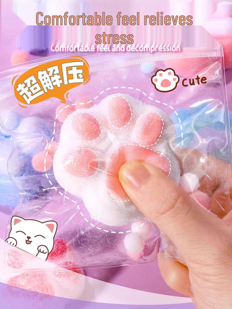 Children's DIY Cat Paw Silicone Stress Relief Squeeze Toy Kit