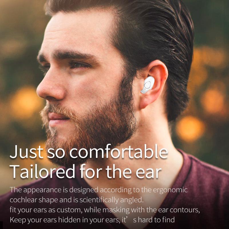 YX01 Mini Wireless Bluetooth Earphones with Charging Case - Single In-Ear Design, Stereo Sound.