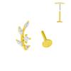 ASTM F136 G23 Titanium Leaf Branch Push In Threadless Labret Piercing 16/18/20G Earring Stud Cartilage Body Jewelry