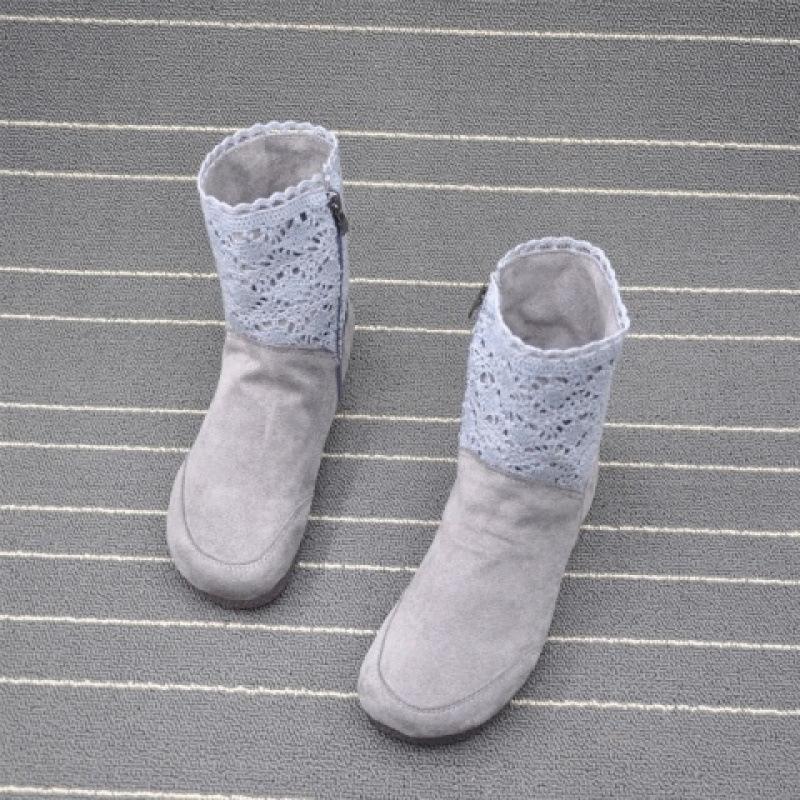 2025 New Autumn Mori Women's Flat-bottomed Martin Boots Women's High-top Retro Short Boots Side Zipper Hollow Tube Women's Boots Tide