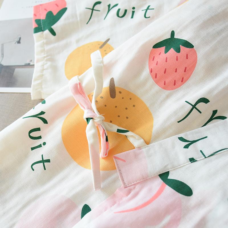 New Seven-sleeve Japanese-style Kimono Pajamas Set Female Spring and Autumn Cotton Gauze Home Clothes Cute Sweet Two-p