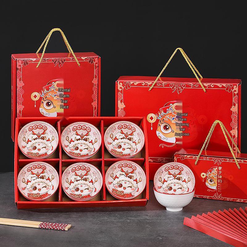 HouLiao New Year Ceramic Tableware Gift Set