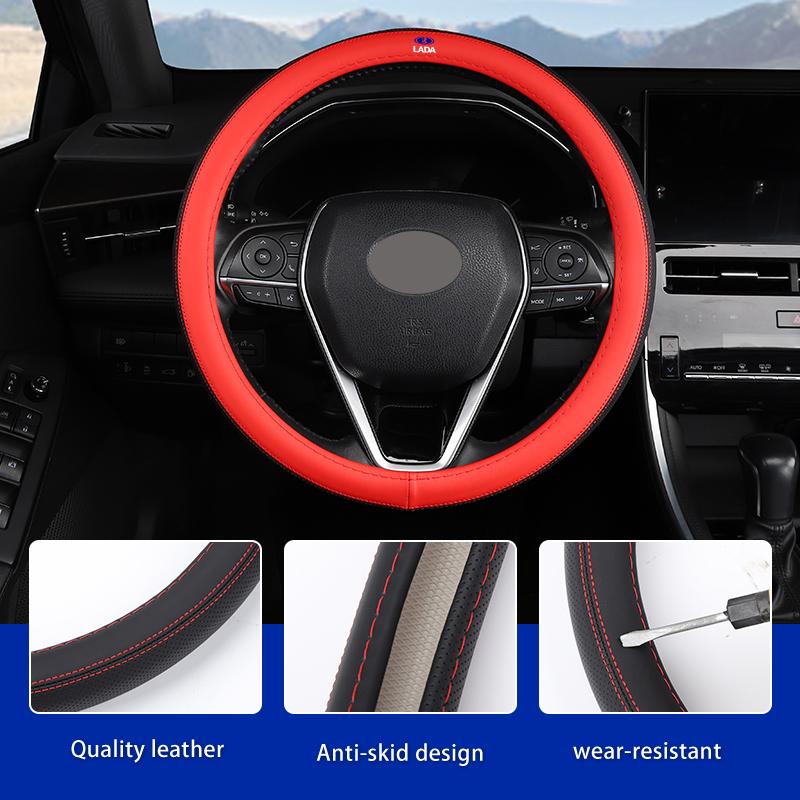 Car accessories interior Anti slip Breathable Steering Wheel Cover For Lada Priora Sedan Sport Kalina Granta Vesta Niva Largus