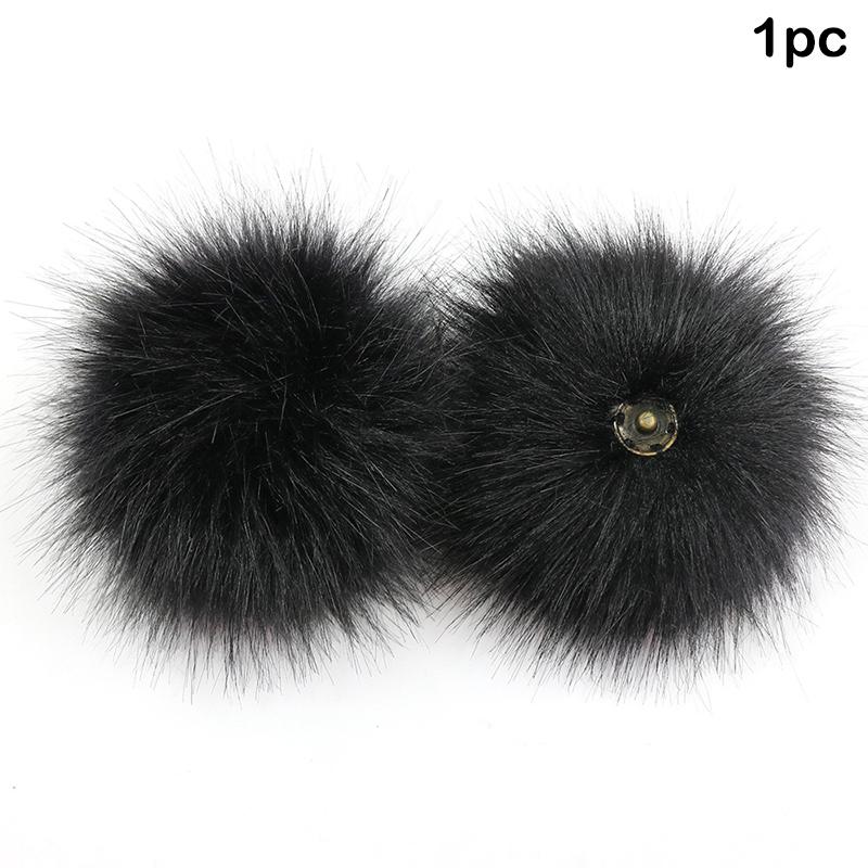 12 cm Plüsch-Haarball mit Druckknopf Weiche Kunstfuchs-Pompons DIY Baby-Beanie-Mützen Schuhe Handwerk Dekorative Accessoires