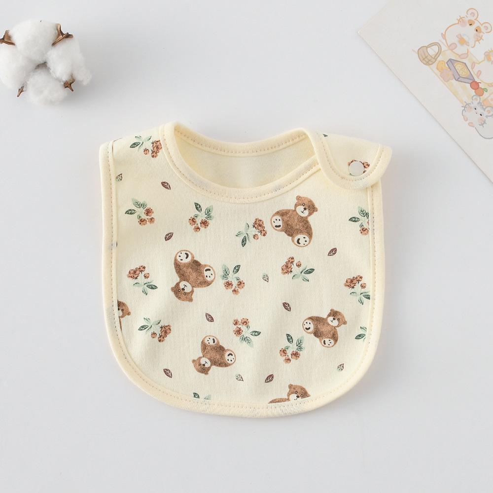 Korean-Style Cartoon Cotton Baby Bib – Waterproof, A-Class Saliva Towel
