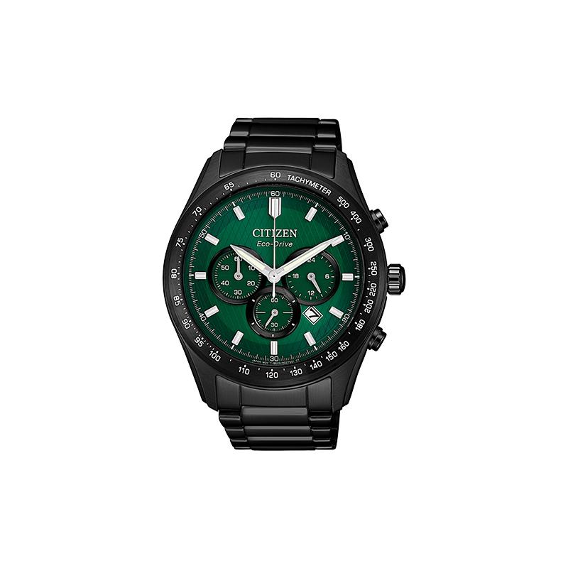 

CITIZEN Eco-Drive Series Aurora Solar Quartz Steel Strap Men s Watch Green Dial CA4455-86X чорний