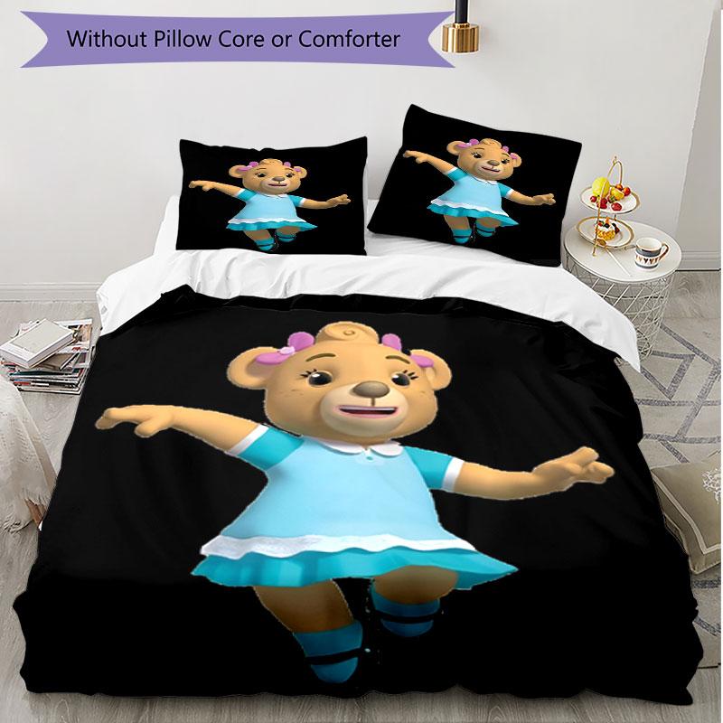 3-teiliges Bettbezug-Set (1 * Bettbezug + 2 * Kissenbezug, ohne Kern), Bananas in Pyjamas Aufdruck Weiches Ganzjahres-Bettwäscheset, Heim-Schlafzimmer-Dekoration Geschenk