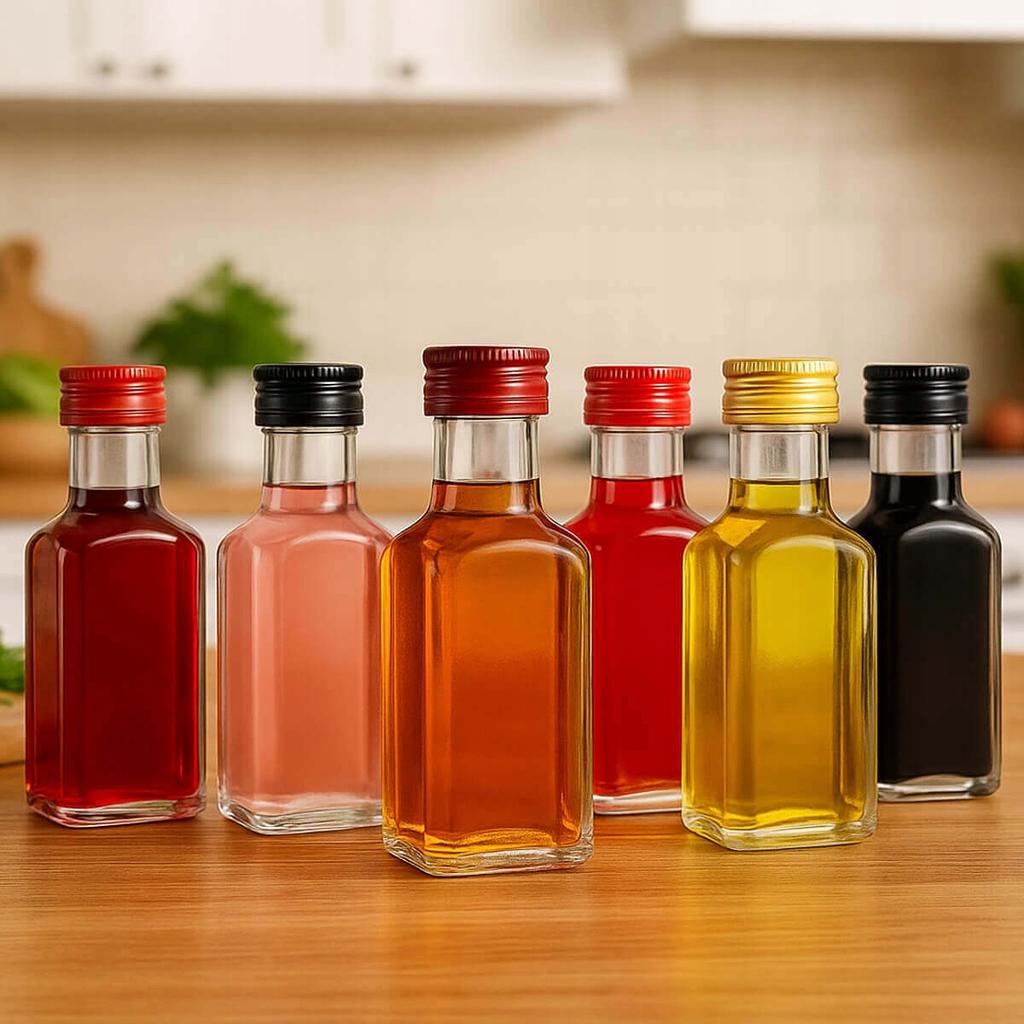QUADRA 100ml Bottle with CAP for VODKA WEDDING JUICE WEDDING GLASS BOTTLES