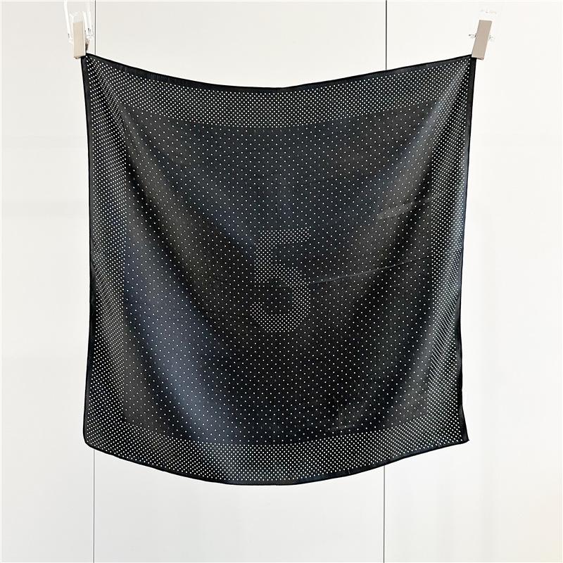 French Retro Polka Dot Silk Scarf Women's Spring and Summer Fashion Versatile Mulberry Silk Scarf Square Scarf Shawl Bandana