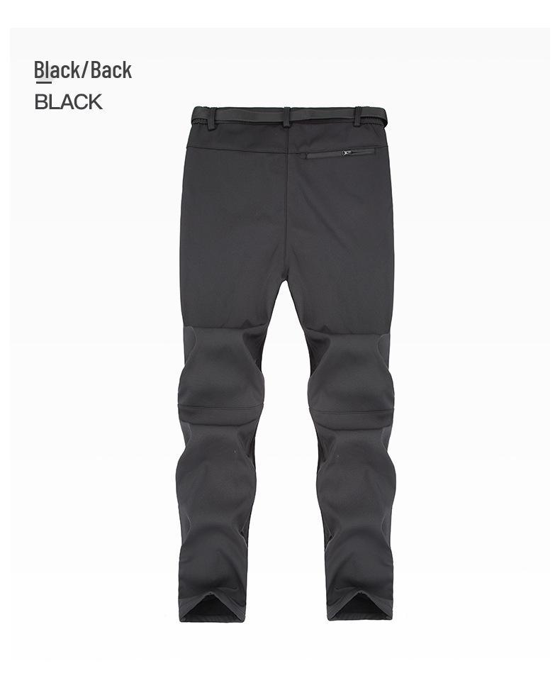 Men's Windproof Softshell Fleece Pants: Warm, Breathable, Wear-Resistant for Hiking In Autumn and Winter.