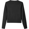 Skechers Slim Fit Round Neck Soft Comfortable Long Sleeve T-Shirt Women Tops Carbon-Black L424W132-0018
