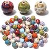 5pcs/lot 16mm Leopard Ceramic Beads Colored Dots Loose Spaced Round Porcelain Beads For DIY Charms Bracelet Necklace Accessories