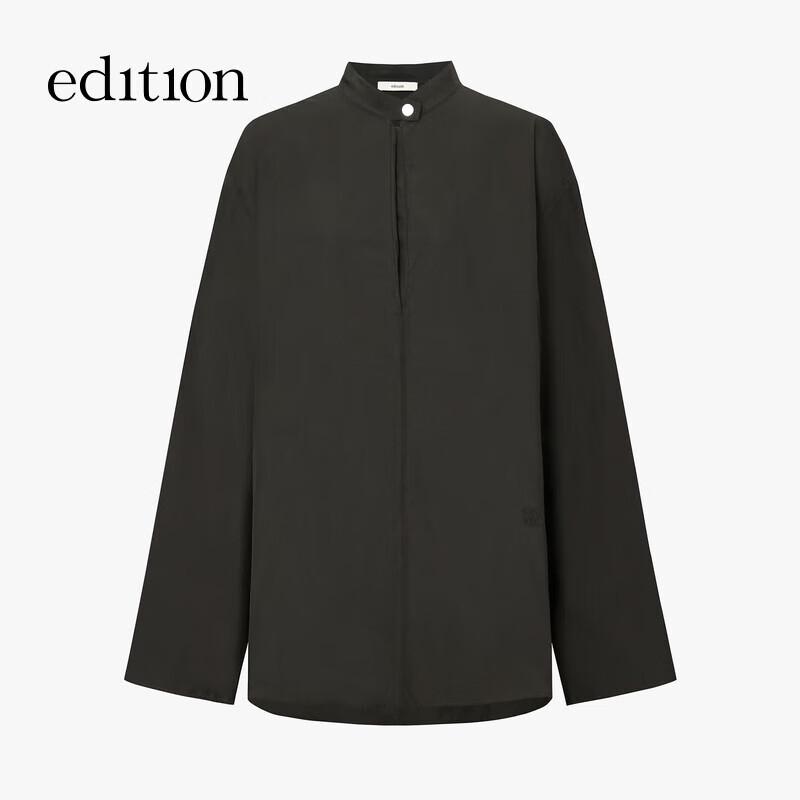 Edition Women's Silk Cotton Stand-up Collar Long-Sleeve Shirt