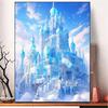 DIY 5D Full Round Diamond Embroidery Castle Painting House Mosaic Cross Embroidery Landscape Winter Picture Decoration