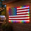 Flaga Amerykańska LED, 3x5 FT Wodoodporna Zewnętrzna Patriotyczna Flaga z Wielokolorowymi Lampkami LED na 4 Lipca, Dzień Pamięci, Dzień Weteranów Dekoracje