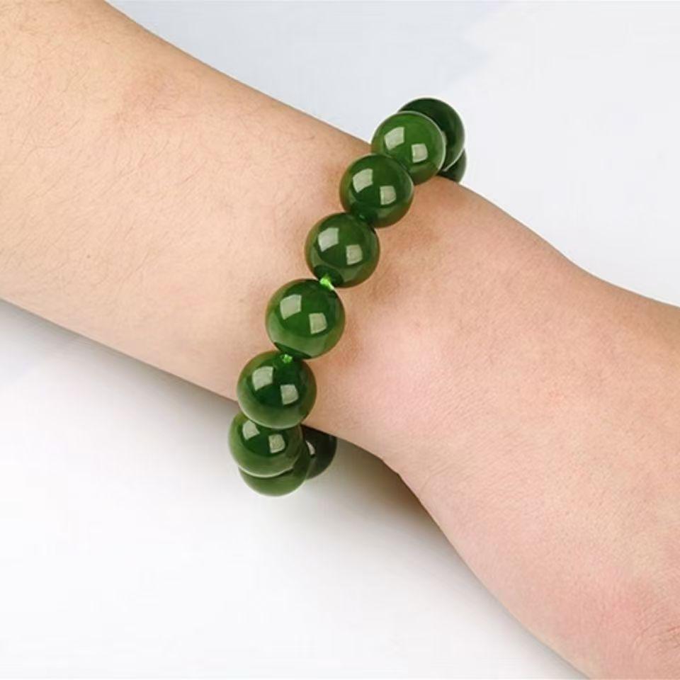 Imitation Hetian Jade & Green Jasper Bead Bracelet for Women - Niche Design, Bestseller, 6-10MM